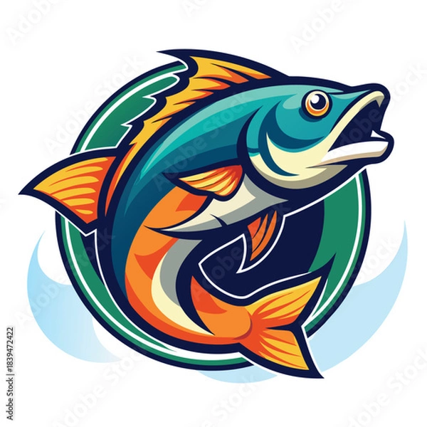 Obraz Bold and dynamic fishing logo design