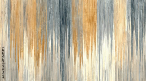 Fototapeta minimalist abstract with vertical stripes in warm wood tones and brushed metal, subtle texture, calm and sophisticated