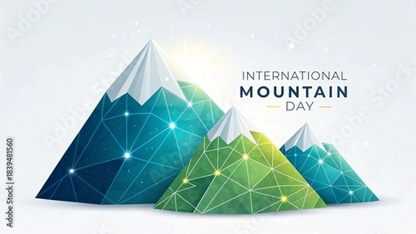 Obraz Clean modern geometric artwork representing mountain themes in abstract form.