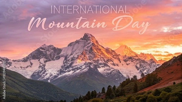 Obraz Mountain day, Stunning panoramic view showcasing majestic mountain peaks and natural scenery.