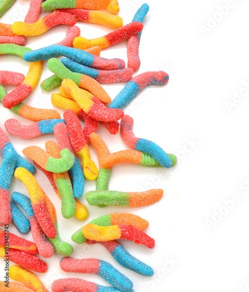 Obraz Colorful jelly candies on white background