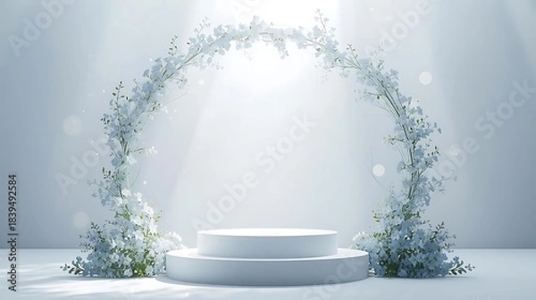 Obraz Ethereal winter archway with circular display platform