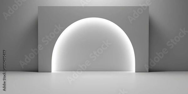 Obraz Minimalist architectural archway with soft glowing light