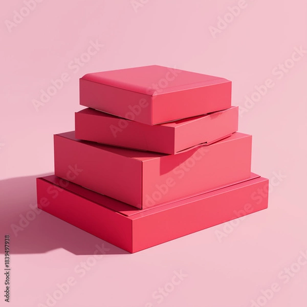 Obraz blank packaging red in pink box set