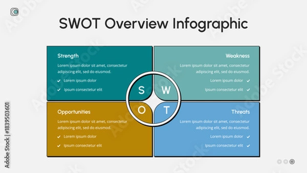 Fototapeta SWOT Overview Infographic