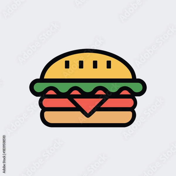 Obraz hamburger vector illustration