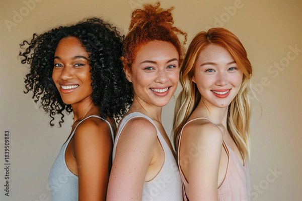 Obraz Multiethnic young women having fun together