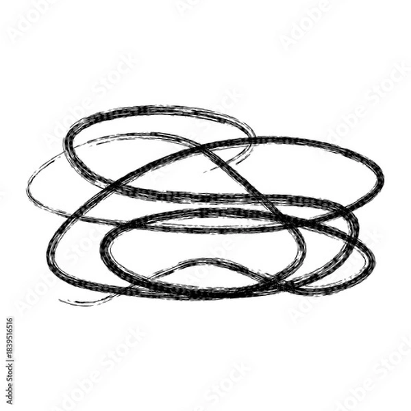 Obraz Abstract black scribble lines forming a tangled chaotic design