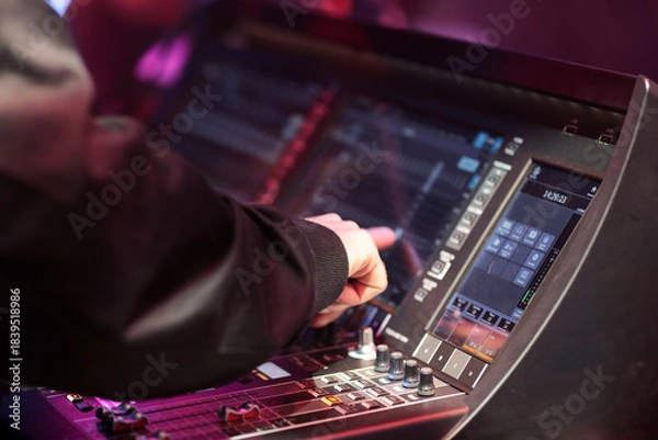 Obraz sound board operator controls mixing console