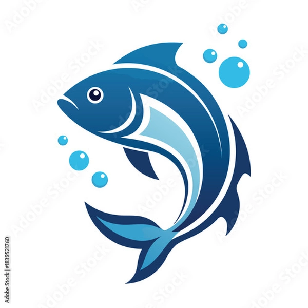 Obraz Modern minimalist fish logo design