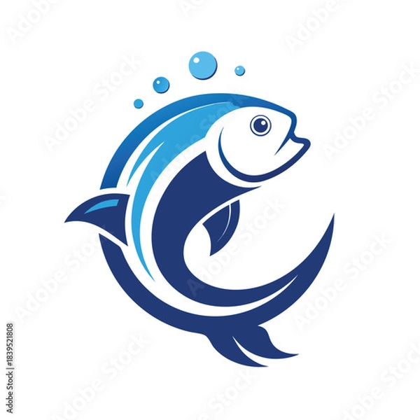 Obraz Simple modern minimalist fish logo design