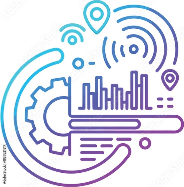 Obraz Wireless network concept icon symbol sign illustration for internet wi-fi connection technology