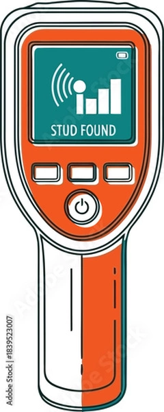 Obraz Stud Finder Tool: A modern stud finder tool. It has an screen and clearly displays the stud location.