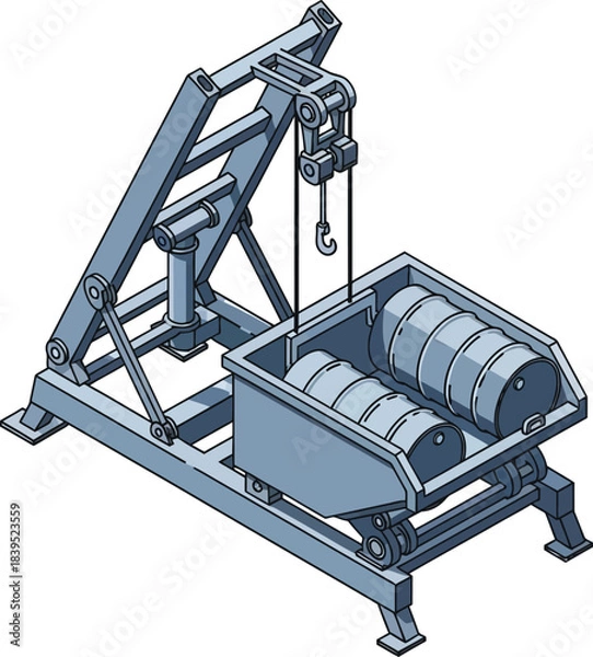 Obraz Heavy Lifting Machine: An industrial marvel, engineered for the precise and secure transport of heavy containers.