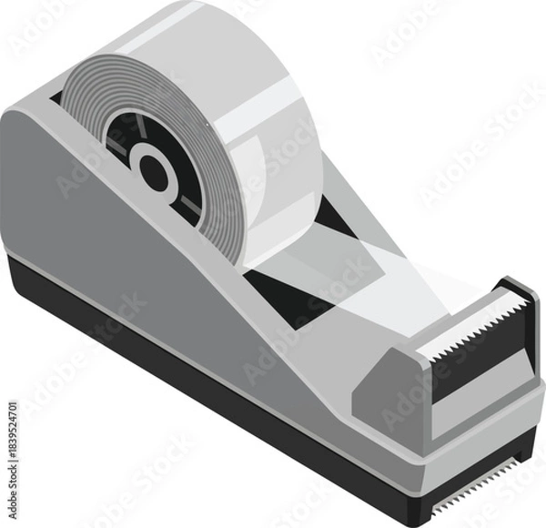 Obraz Sticky Solution: An image of a tape dispenser, showcasing a roll of tape ready to be used, symbolizing the solution for wrapping, attaching, and the easy to stick tool.