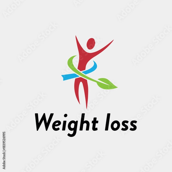 Obraz health weight loss logo design vector