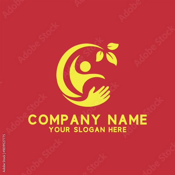 Obraz healthy wellness healing logo design vector