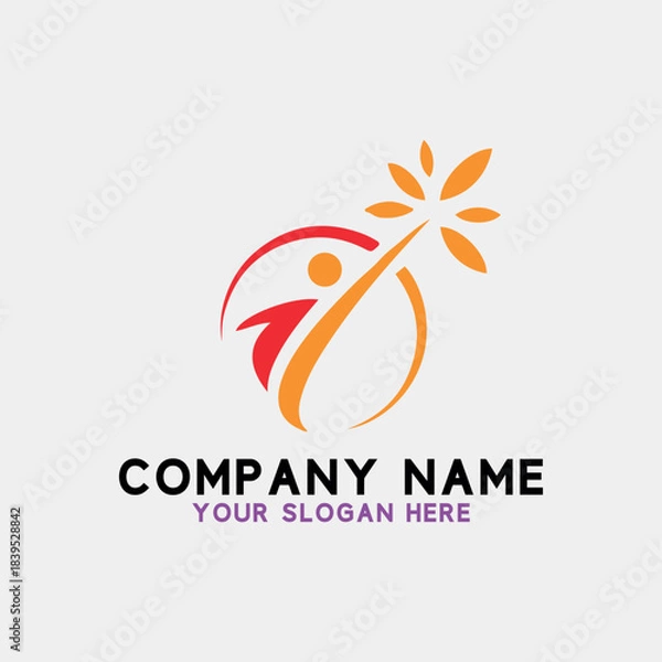 Obraz charity wellness health yoga logo design vector