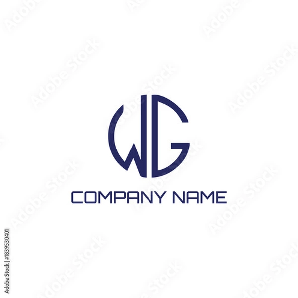 Obraz letters wg muscles logo design vector