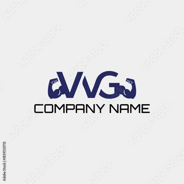 Obraz letters wg muscles logo design vector