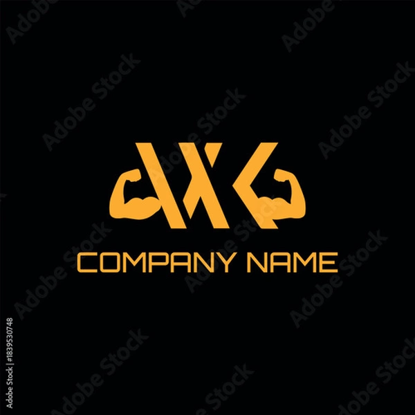 Obraz letters wg muscles logo design vector