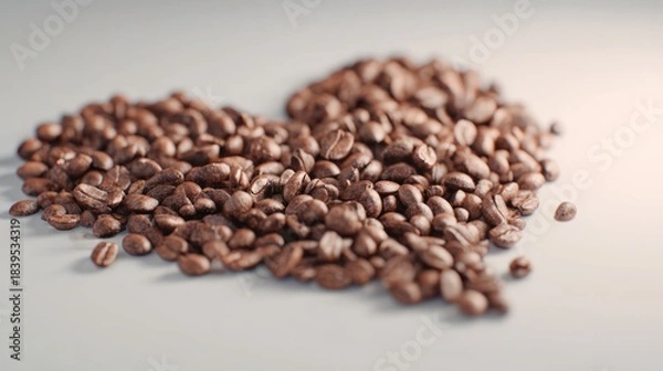 Fototapeta Roasted coffee beans on a surface