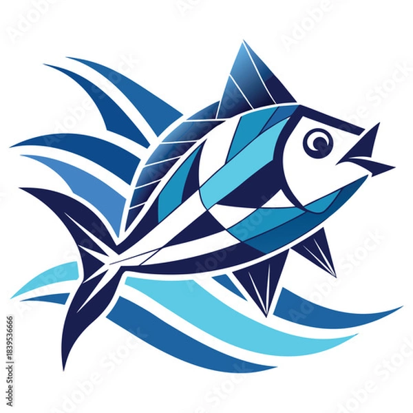Obraz Abstract geometric fish illustration with sharp edges