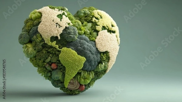 Fototapeta Vegetable earth in heart shape