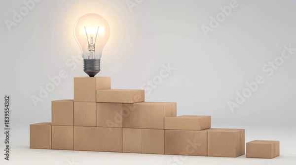 Obraz 成功へのステップとひらめきの光