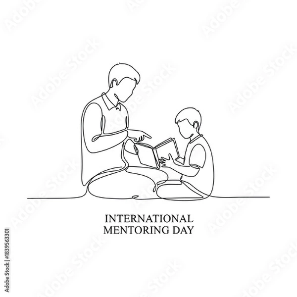 Fototapeta Mentor and Student Reading Together on International Mentoring Day