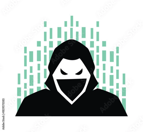 Obraz Abstract Hacker Hooded Mask logo