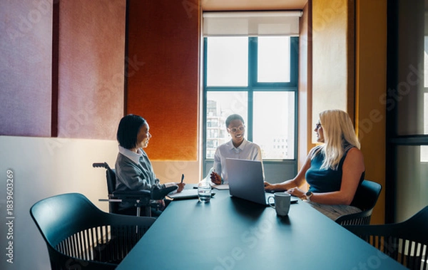 Obraz People at work having a business discussion in an office