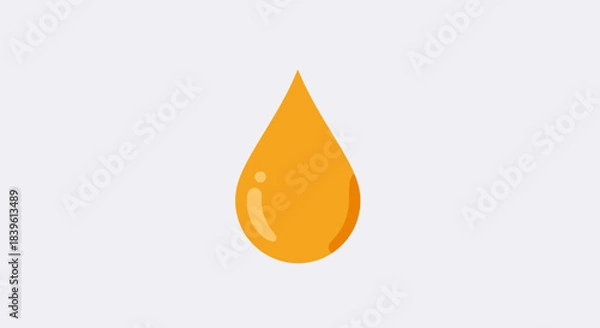 Fototapeta Vibrant golden liquid droplet isolated on a clean background, perfect for design.