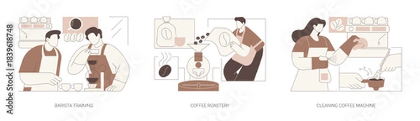 Obraz Coffee shop isolated cartoon vector illustrations se