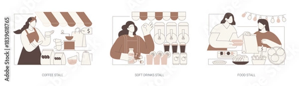 Obraz Micro business isolated cartoon vector illustrations se