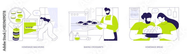 Obraz Baking at home isolated cartoon vector illustrations se