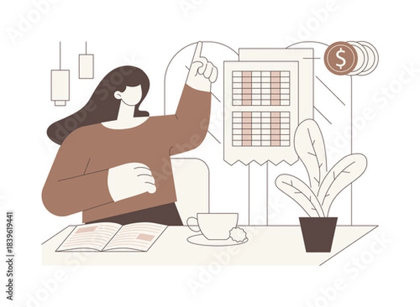 Obraz Asking for the bill isolated cartoon vector illustrations.