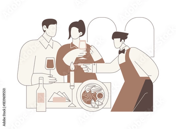 Obraz Top waiter isolated cartoon vector illustrations.