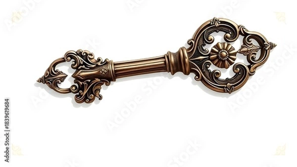 Obraz old key isolated on white