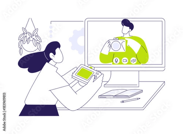 Obraz Photography isolated cartoon vector illustrations.