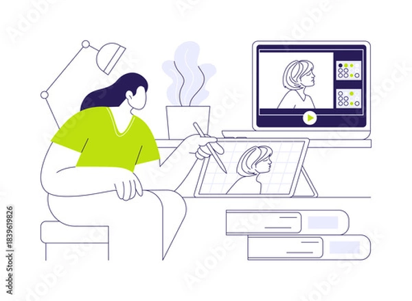 Obraz Graphic design classes isolated cartoon vector illustrations.