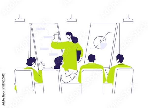 Obraz Paid training and development abstract concept vector illustration.