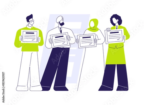 Obraz Employee scolarship abstract concept vector illustration.