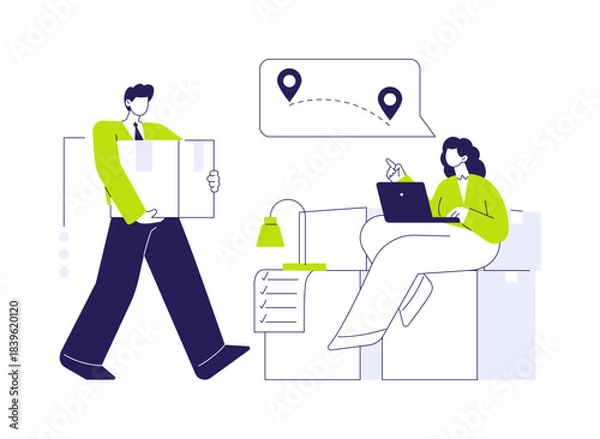 Obraz Relocation support abstract concept vector illustration.