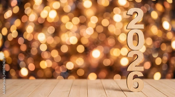 Obraz 2026 Numbers On Wooden Table