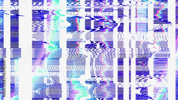 Obraz Glitch Pattern Colorful Digital Vector Background