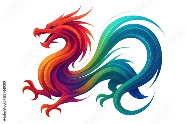 Fototapeta Vibrant Gradient Dragon Creature