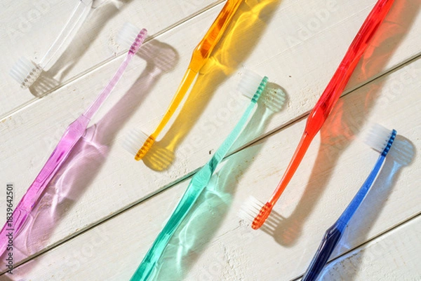 Obraz カラフルな歯ブラシ