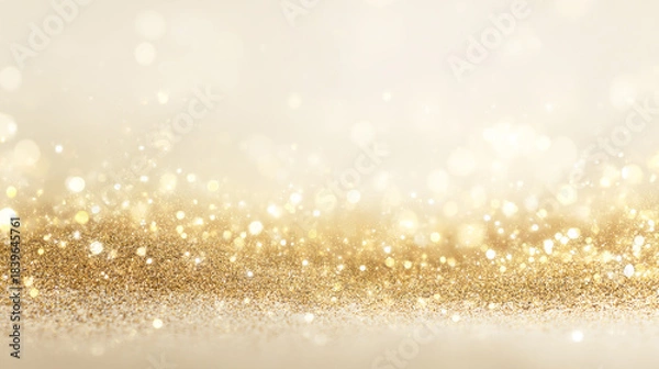 Fototapeta キラキラ輝く金色のボケと光の抽象的な背景
