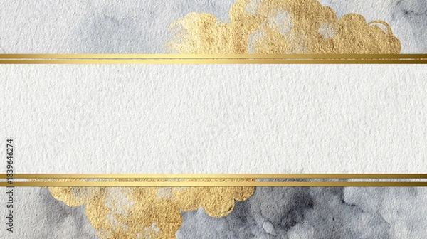 Fototapeta 金色の雲のような高級感のある和風フレーム
